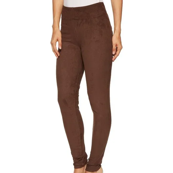 Lysse Pants Jumpsuits Lysse Brown Faux Suede Leggings Sz S